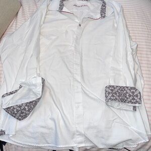 Robert Graham White on White pattern shirt